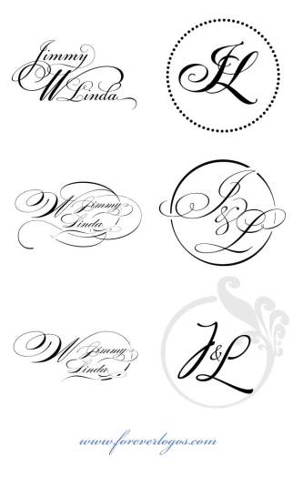 Here are some ideas for a custom wedding logo for Jimmy and 